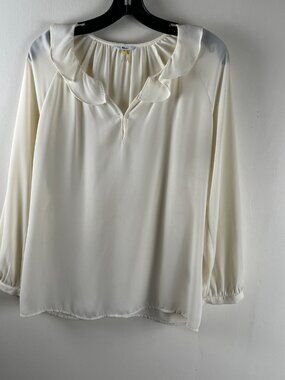 Vintage Milano V-Neck Cream Blouse